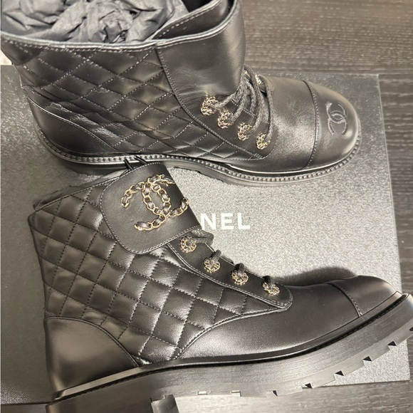 Chanel Black Leather Ankle Boots - Picture 2 of 4